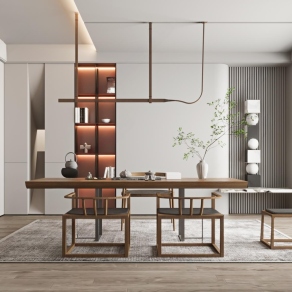 新中式茶室3D模型下载